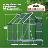 thumbnail of GARDEBRUK® Gewächshaus Aluminium 3,6m² mit Fundament 190x190cm inkl. Dachfenster
