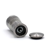 thumbnail of BISETTI - La Spezia, Macina Semi di Lino in vetro e acciaio, con macina professionale altamente specializzata, h 14,5 cm, pieno con semi di lino