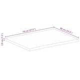 thumbnail of Piano Tavolo Bordi Vivi 70x60x3,8 Cm In Legno Massello Di Mango