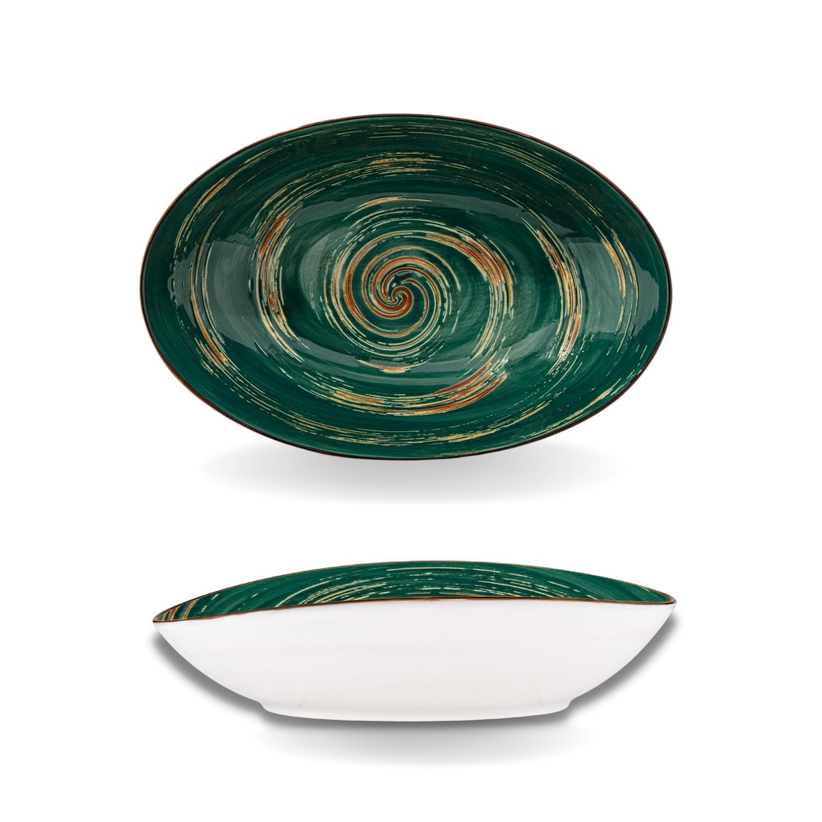 Wilmax Schale oval 30x19,5 cm Grün Porzellan WL-669541/A