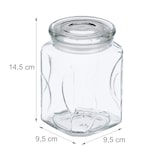 thumbnail of Relaxdays Vorratsgläser mit Deckel, 6er Set, Glas, 750 ml, eckige Vorratsdosen, luftdichte Glasbehälter, transparent