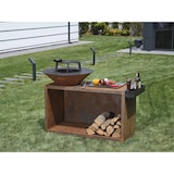 thumbnail of The Favilla FLAME Feuerschale mit Grillplatte & Plancha in Corten | Grillring, Holzstauraum, Rostig