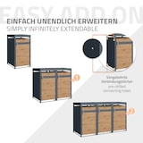 thumbnail of ML-Design Mülltonnenbox 1er Holzoptik mit Pflanzdach, 1×240L, 68×80×124 cm, Stahl, wetterfest & abschließbar, Müllbox mit Tür