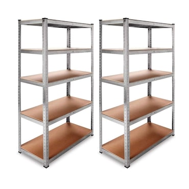 Pack de 2 Estantes Galvanizados com 5 Prateleiras (180 x 180 x 40 cm cada) - DASCK