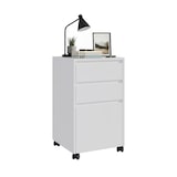 thumbnail of Relaxdays Rollcontainer, 3 Schubladen, Hängeregister, HxBxT: 70 x 40 x 40 cm, Aktenschrank auf Rollen, Rollschrank, weiß