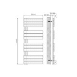 thumbnail of Elektrischer Badheizkörper Paneel Anschluss links schwarz 1200x500 (HxB) 593W