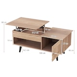 thumbnail of COSTWAY In hoogte verstelbare salontafel, woonkamertafel met opbergruimte, bijzettafel met verborgen compartiment, kast