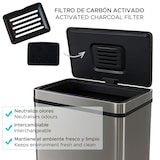 thumbnail of WellHome - Cubo de Basura de 70L color Metálico en Acero inoxidable con Sensor automático y Filtro antiolor 39x27x78cm