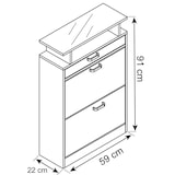 thumbnail of Braso Schuhschrank 2 Klaptüren 1 Schublade weiß.