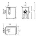 thumbnail of Sammic PS-32 400/60/3 – Vleesmolenmotor zonder maalunit, 1500 W, 400 V / 60 Hz / 3~ (3,9 A), capaciteit tot 425 kg/u, roestvrij staal