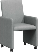 thumbnail of vidaXL Esszimmerstühle mit Rollen 2 pcs Hellgrau 57 x 66 x 94 cm Stoff
