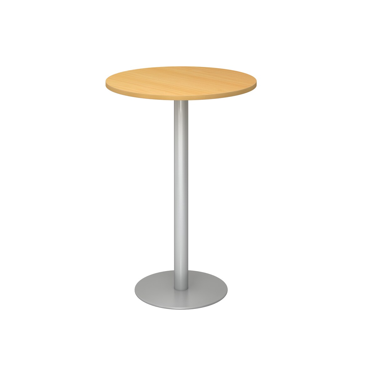 Hammerbacher-Stehtisch 80 cm rund Buche/Silber-VSTH08/6/S