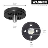 thumbnail of WAGNER Anschraubplatten RUND 4tlg. Set kombinierbar - Ø 50 x 30 mm, Gewinde M10 x 28 mm, Kunststoff schwarz - 12398604