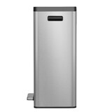 thumbnail of PROREGAL Rechteckiger Treteimer aus gebürstetem Edelstahl mit Soft-Close-Deckel & handlichen Kunststoffgriffen | 30 Liter, 64x29,5x36,5cm | Silber