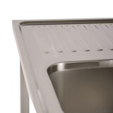 thumbnail of Romux® Évier en Acier Inoxydable avec 2 Cuves et Égouttoir à Gauche 1600x600x850 mm Démontable | Évier Industriel | Plonge Inox Professionnelle