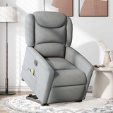 thumbnail of Fauteuil inclinable de massage électrique Gris clair Tissu Modèle Elmorin