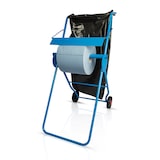 thumbnail of Putzrollenhalter FIX, fahrbar, mit Abfallsackhalterung, für Putzrollen bis 40 cm Breite