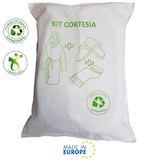 thumbnail of Kit cortesia bagno (accappatoio, telo e pantofole) biodegradabile e riutilizzabile, taglia s/m (1 PEZZO)