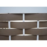 thumbnail of Eckregal HWC-K85, Regal Standregal, klappbar 4 Ablagen, Paulownia Holz 110cm ~ weiß, Geflecht braun