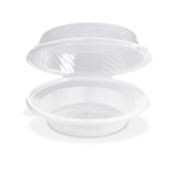 thumbnail of 125x Salatschalen klar mit angehängtem Domdeckel 1700ml PP