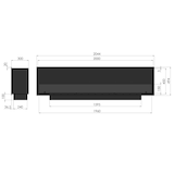 thumbnail of Lareira embutida a bioetanol Inside Black 2000 - Preto fosco, com vidro, queimador de 6 L, design moderno