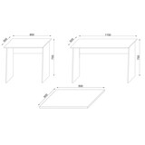 thumbnail of VCM Schreibtisch Masola Weiß / Sonoma-Eiche H. 74 x B. 135 x T. 105 cm
