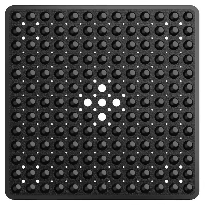 HGMD Antislip douchemat / Badmat - Zwart- 53x53 cm - Zuignappen - Douchemat - Badkamermat - Antislip voor douche