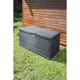 thumbnail of Baúl para cojines de exterior con ruedas, plástico, 118 x 59 x 57 cm, negro