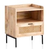 thumbnail of Nachttisch FineBuy Nachtkommode Boxspringbett Holz Rattan 60 cm Wiener Geflecht