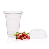 thumbnail of SET: Cups, klare Becher  300ml + Deckel ohne Loch - 800 Stück, transparentes recyceltes PET