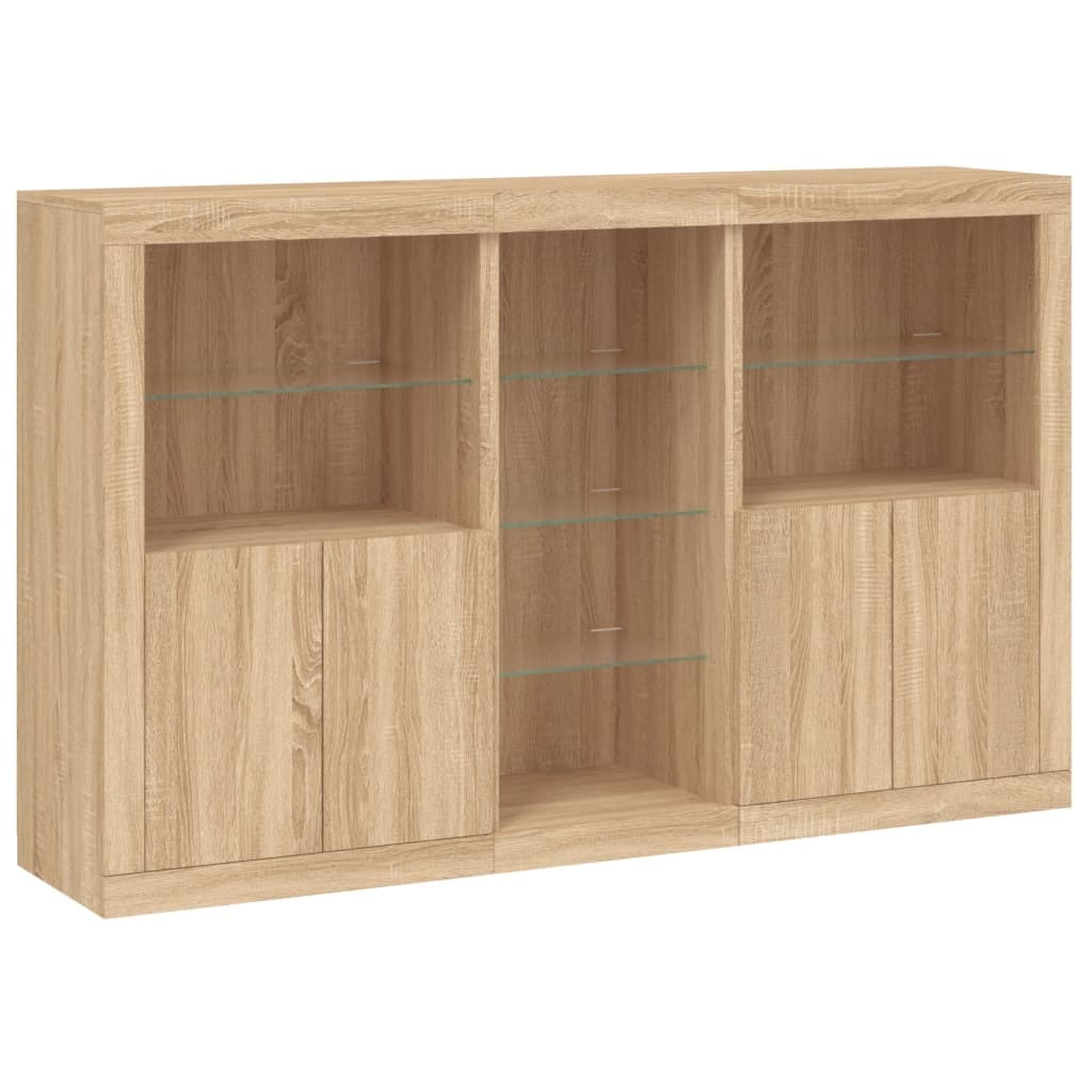Helloshop26 - Buffet Sideboard Kommode Kleiderschrank Aufbewahrungsmöbel Organizer für Küche Wohnzimmer Lounge mit Sonoma 02_0029940