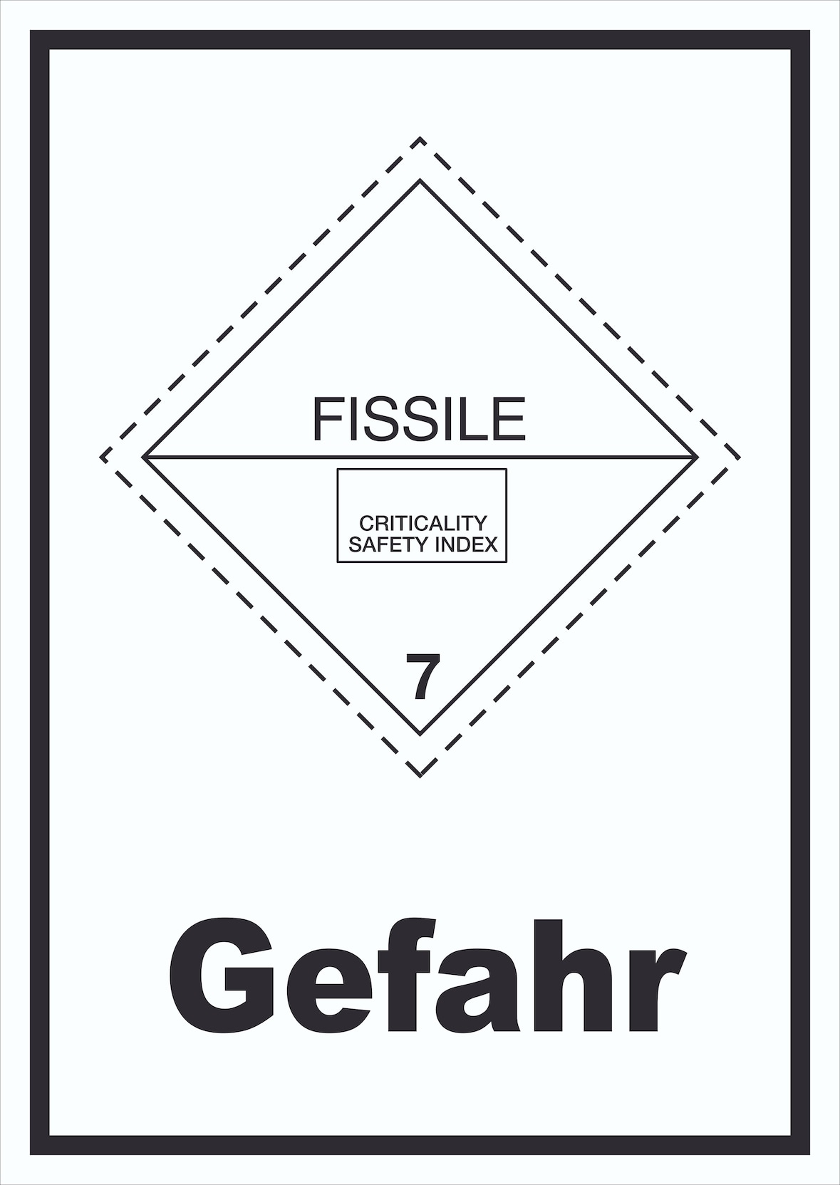 Schild spaltbare Stoffe Achtung Gefahr hochkant A1 (594x841mm)