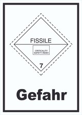 thumbnail of Schild spaltbare Stoffe Achtung Gefahr hochkant A1 (594x841mm)