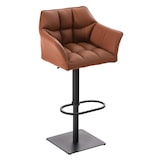 thumbnail of Conjunto de 2 bancos de bar Damaso em imitação de pele marrom claro/preto