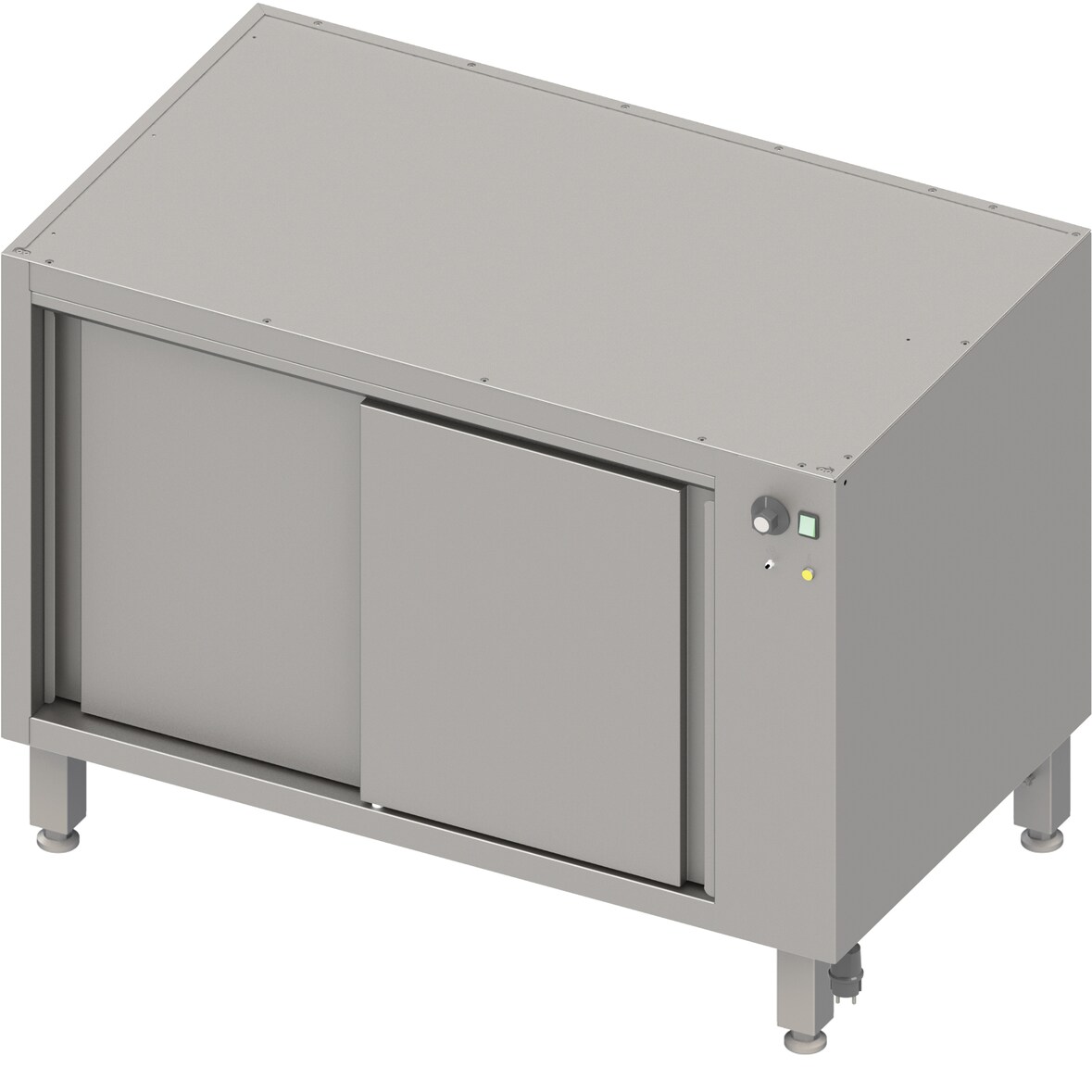 Wärmeunterschrank Boxversion 2.0, für Beine/Sockelrahmen, mit Schiebetüren 1200x540x660 mm