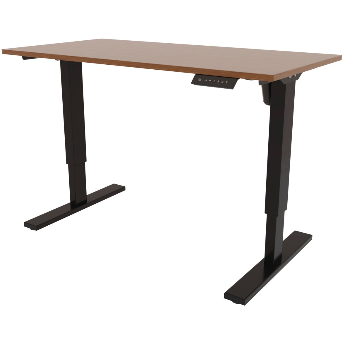 Bisley E-StarterTech elektrisch höhenverstellbarer Schreibtisch 140x80 cm in walnuss - Elektrischer Tisch höhenverstellbar mit Memory-Funktion