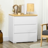 thumbnail of HOMCOM cómoda 3 cajones, cómoda dormitorio sin tiradores, cajonera para salón, oficina, estilo moderno, 70x37x75 cm, blanco