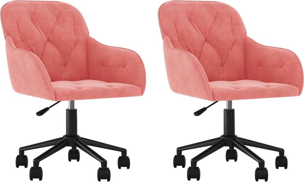 vidaXL Esszimmerstühle 2 Stk. Drehbar Rosa Samt