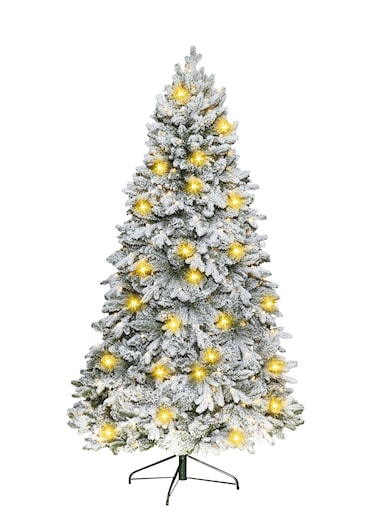 Tarrington House Albero di Natale a LED, acciaio / PVC / PE, Ø 120 x 213 cm, 400 lampadine LED a luce bianca calda