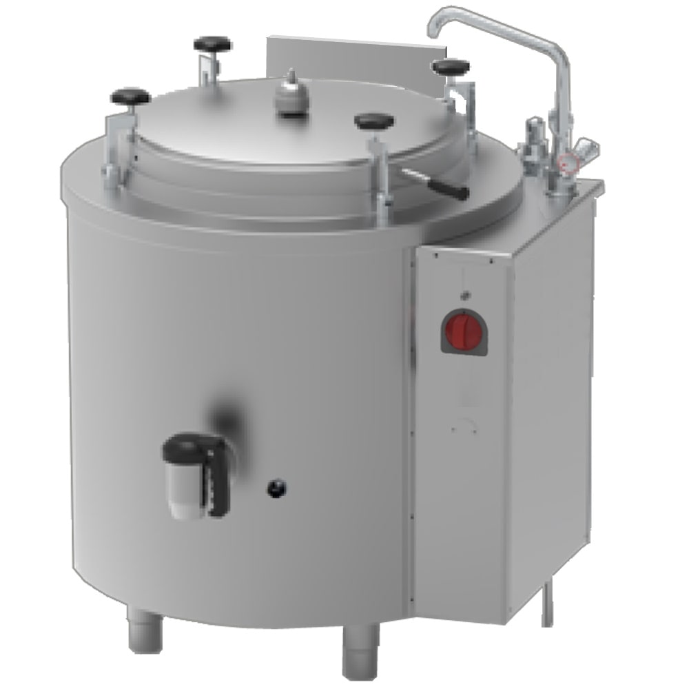 EURAST - Marmita cilíndrica a gas 300 litros calor autoclave - 1320x1200x950 mm - 48 Kw - 186A4300