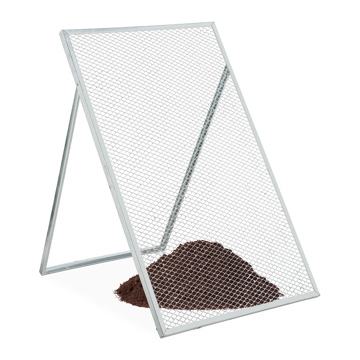 Relaxdays Durchwurfsieb, HxB: 100 x 60 cm, verzinktes Gartensieb, Streckmetall 15 x 25 mm, Kompostsieb, Stahl, silber