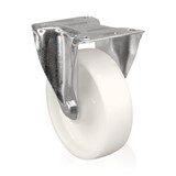 thumbnail of PRIOstahl Transportrollen 100mm Rollensatz 2 Bockrollen + 2 Lenkrollen mit Bremse Weiß Schwerlast