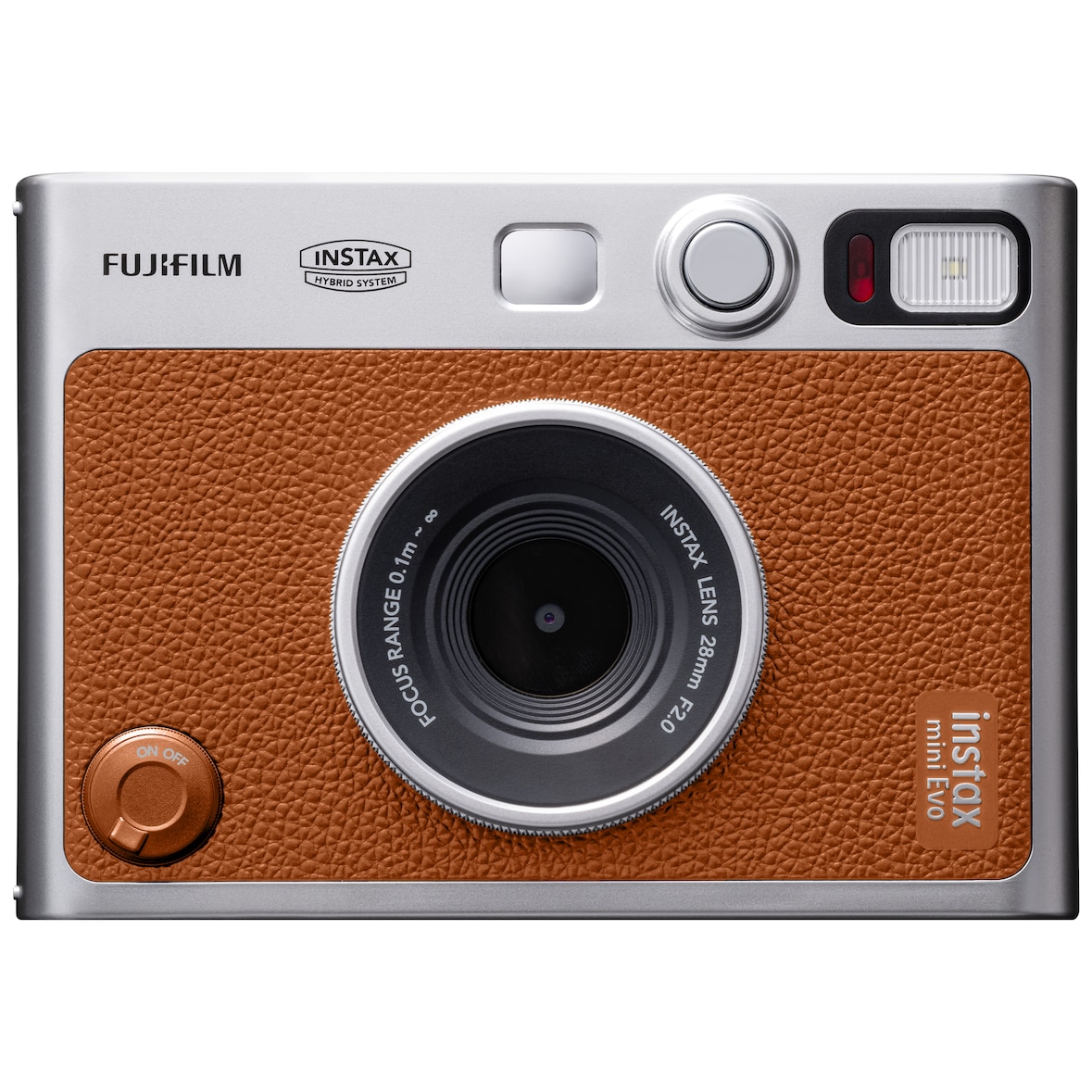 INSTAX mini EVO Braun Sofortbildkamera, Hybrid, USB‑C, App