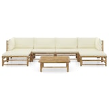 thumbnail of vidaXL 7-tlg. Garten-Lounge-Set mit Cremeweißen Kissen Bambus