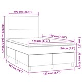 thumbnail of vidaXL Boxspringbett mit Matratze & LED Creme 120x190 cm Stoff