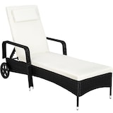 thumbnail of tectake Wicker ligbed met wielen - zwart/beige - 404585