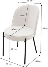 thumbnail of ML-Design Esszimmerstühle 2er-Set Beige, gepolstert, Polyesterbezug, Metallbeine, mit Rückenlehne – Küchen-/Wohnzimmerstuhl
