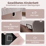 thumbnail of Polsterbett 90x200 mit 7-Zonen Taschenfederkernmatratze, Samtbezug, Stauraum, ergonomische Schlafunterstützung, Rosa