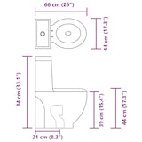 thumbnail of vidaXL WC Keramik-Toilette Badezimmer Rund Senkrechter Abgang Schwarz