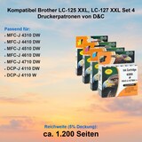 thumbnail of Kompatibel Brother LC-125 XXL, LC-127 XXL Set 4 Druckerpatronen von D&C